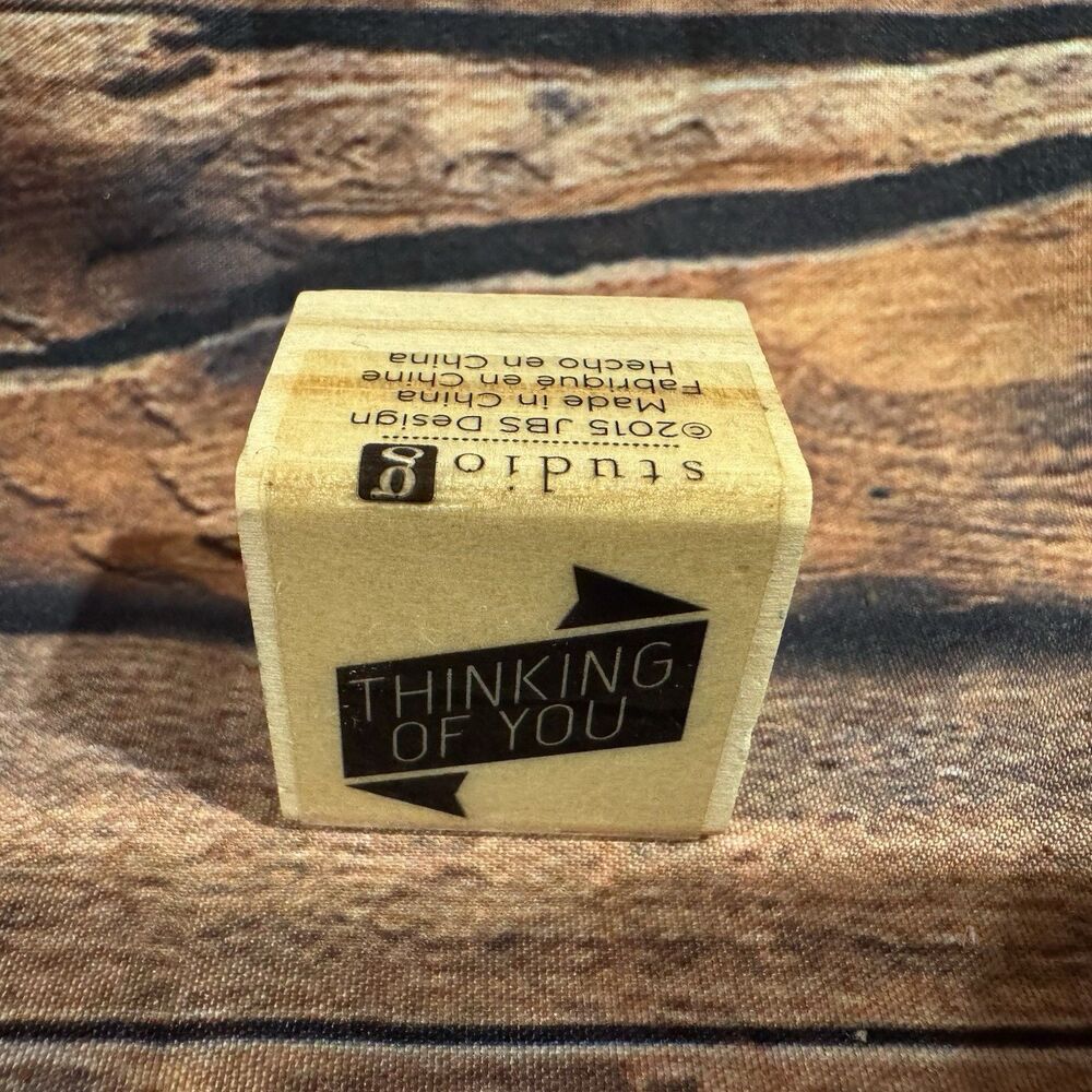 Studio G JBS Design "Thinking of You" Rubber Stamp Wood Mounted Banner Craft